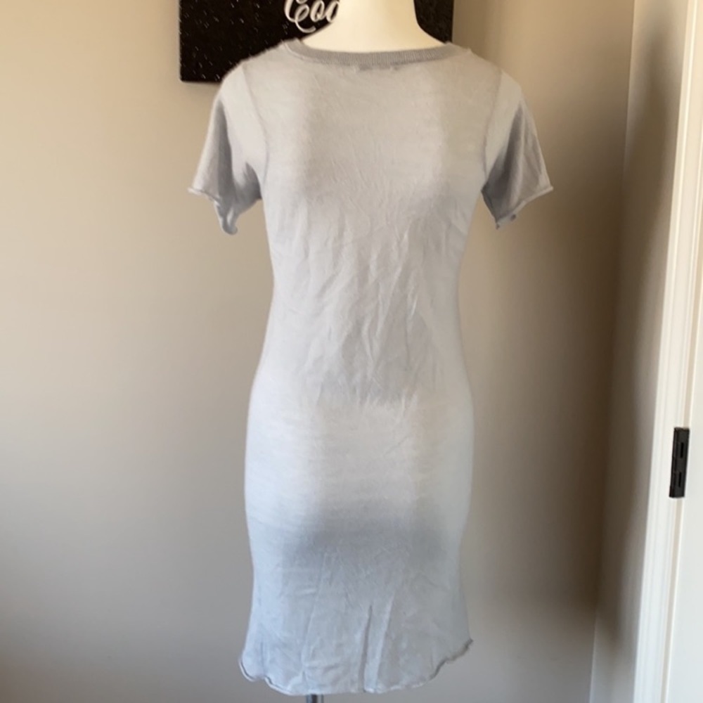 VINCE Grey Tshirt Dress Melange Stretch Cotton Crewneck Size Large - Picture 5 of 7